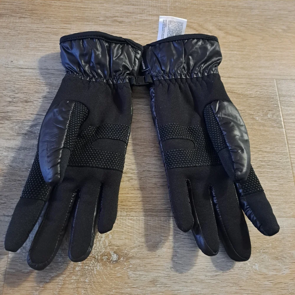 HEAD Black Winter Grip Two Fabric Isulated Women's Gloves Size Medium NWOT
